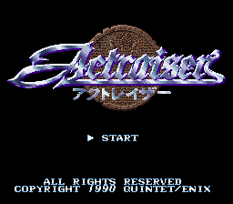 アクトレイザーのタイトル画面