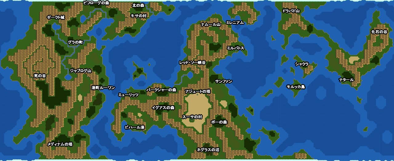 SFC版アレサ2 ワールドマップ