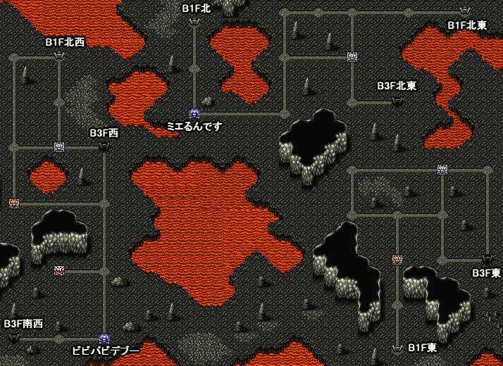 ドカポン321 溶岩洞窟B2Fの全体マップ