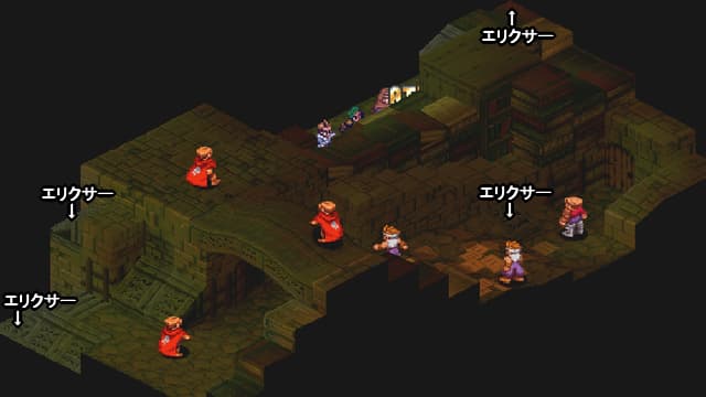 FFT オーボンヌ修道院 地下書庫地下四階の全体マップ