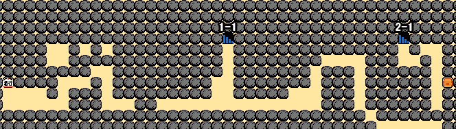 がんばれゴエモン！からくり道中 隠し通路1のマップ