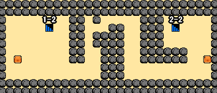 がんばれゴエモン！からくり道中 隠し通路2のマップ