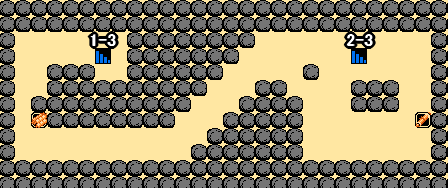 がんばれゴエモン！からくり道中 隠し通路3のマップ