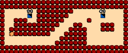 がんばれゴエモン！からくり道中 ステージ2 隠し通路1のマップ