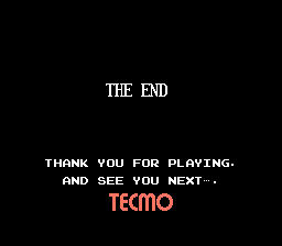 忍者龍剣伝 エンディング画面