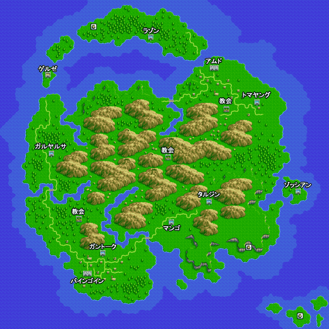 アヴァロン島のマップ