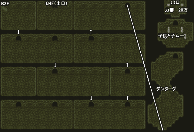 ロマサガ2 子供と子ムーB3Fマップ